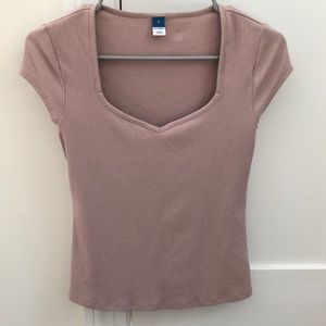 Cap sleeve T-shirt S sweet heart neckline